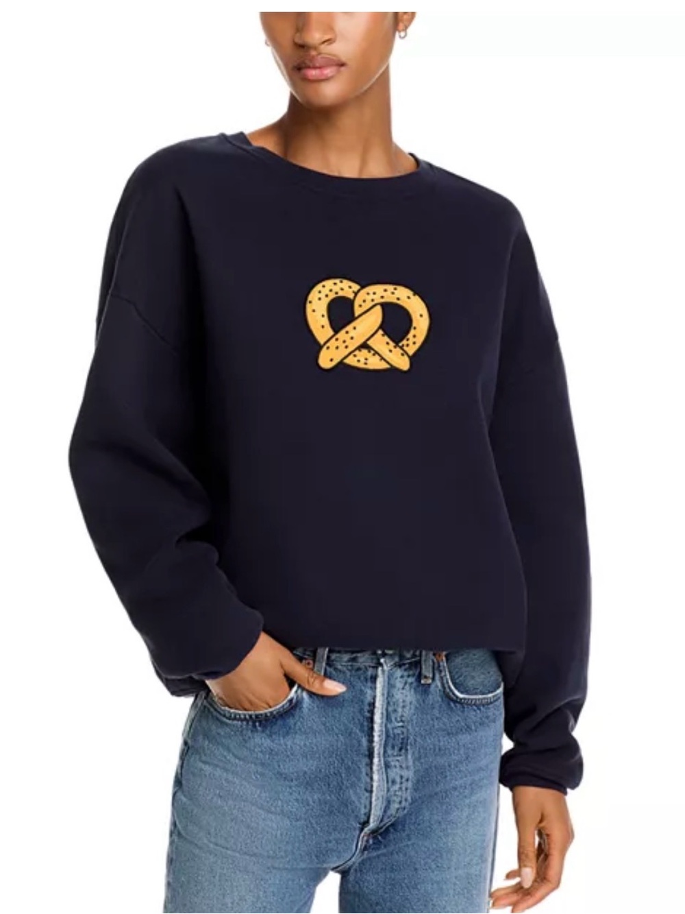 KULE The Pretzel Oversized Sweatshirt Navy Blue Cotton Size M VGUC